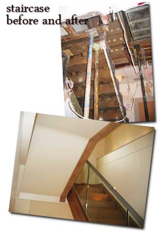 Staircase before and after